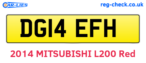 DG14EFH are the vehicle registration plates.