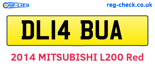 DL14BUA are the vehicle registration plates.