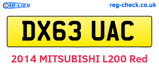 DX63UAC are the vehicle registration plates.