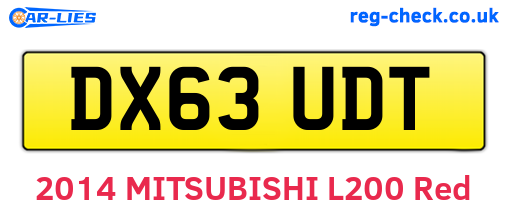 DX63UDT are the vehicle registration plates.