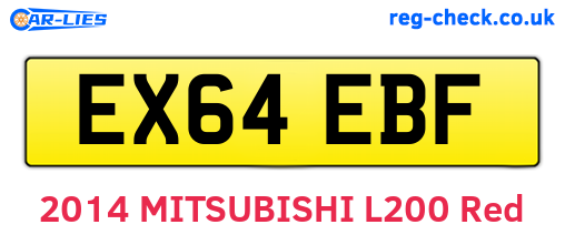 EX64EBF are the vehicle registration plates.