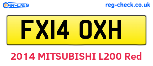 FX14OXH are the vehicle registration plates.