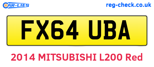 FX64UBA are the vehicle registration plates.
