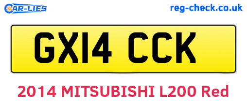 GX14CCK are the vehicle registration plates.