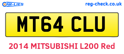 MT64CLU are the vehicle registration plates.