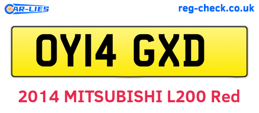 OY14GXD are the vehicle registration plates.