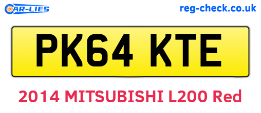PK64KTE are the vehicle registration plates.