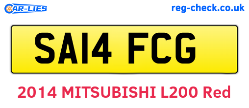 SA14FCG are the vehicle registration plates.