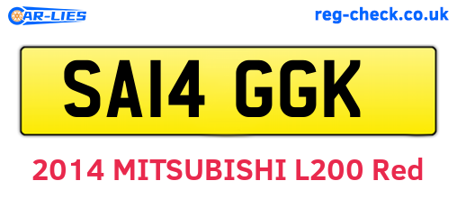 SA14GGK are the vehicle registration plates.