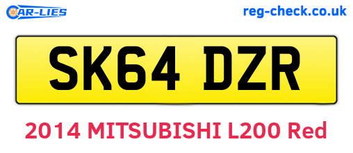 SK64DZR are the vehicle registration plates.