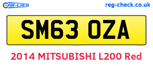 SM63OZA are the vehicle registration plates.