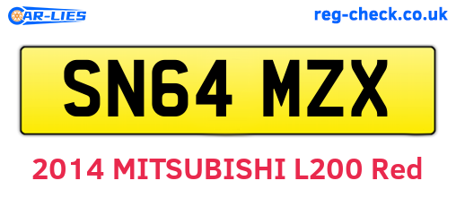 SN64MZX are the vehicle registration plates.