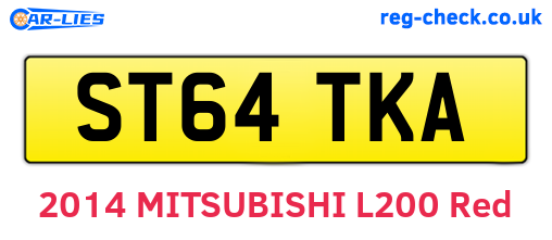 ST64TKA are the vehicle registration plates.