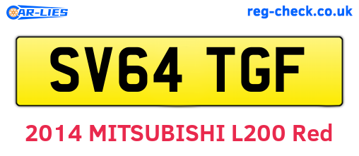 SV64TGF are the vehicle registration plates.