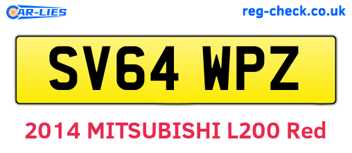 SV64WPZ are the vehicle registration plates.
