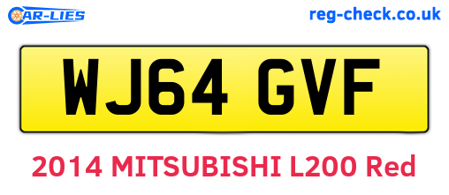 WJ64GVF are the vehicle registration plates.