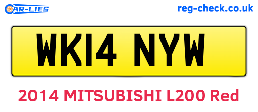 WK14NYW are the vehicle registration plates.