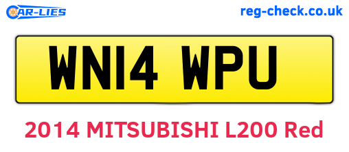 WN14WPU are the vehicle registration plates.