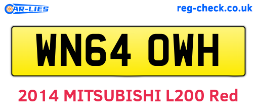 WN64OWH are the vehicle registration plates.