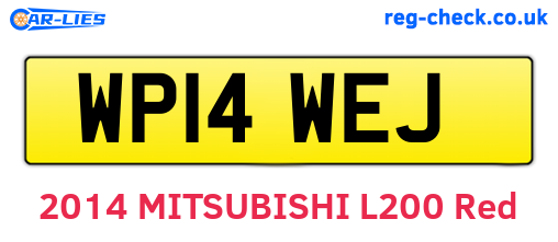 WP14WEJ are the vehicle registration plates.