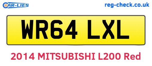 WR64LXL are the vehicle registration plates.
