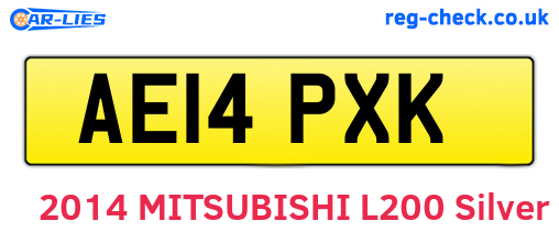AE14PXK are the vehicle registration plates.