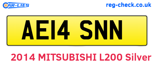 AE14SNN are the vehicle registration plates.