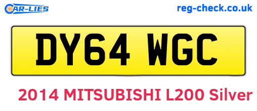 DY64WGC are the vehicle registration plates.