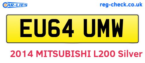 EU64UMW are the vehicle registration plates.