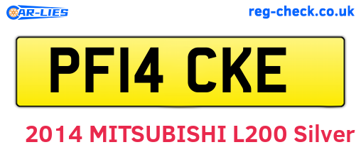 PF14CKE are the vehicle registration plates.