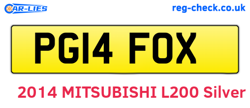 PG14FOX are the vehicle registration plates.