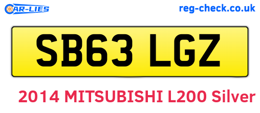 SB63LGZ are the vehicle registration plates.