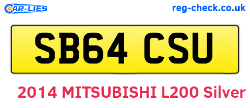 SB64CSU are the vehicle registration plates.