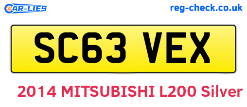 SC63VEX are the vehicle registration plates.