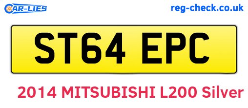 ST64EPC are the vehicle registration plates.