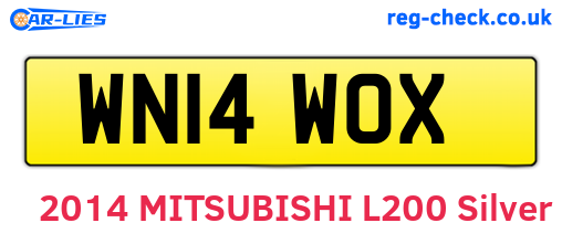 WN14WOX are the vehicle registration plates.