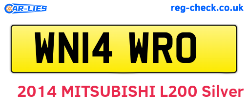 WN14WRO are the vehicle registration plates.