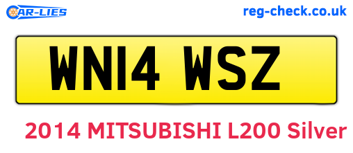 WN14WSZ are the vehicle registration plates.