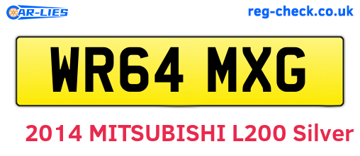 WR64MXG are the vehicle registration plates.