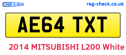 AE64TXT are the vehicle registration plates.
