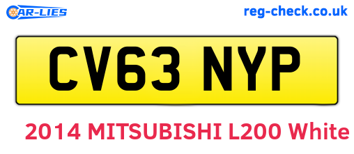 CV63NYP are the vehicle registration plates.