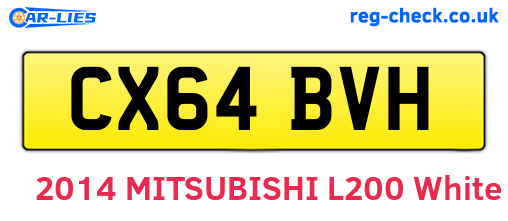 CX64BVH are the vehicle registration plates.