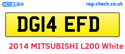 DG14EFD are the vehicle registration plates.
