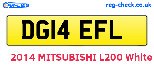 DG14EFL are the vehicle registration plates.