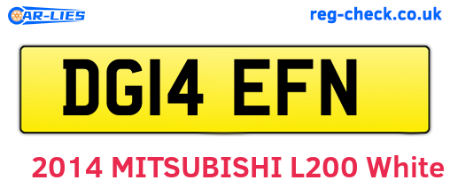 DG14EFN are the vehicle registration plates.