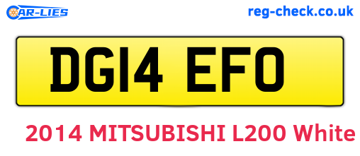 DG14EFO are the vehicle registration plates.