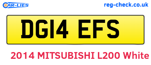 DG14EFS are the vehicle registration plates.