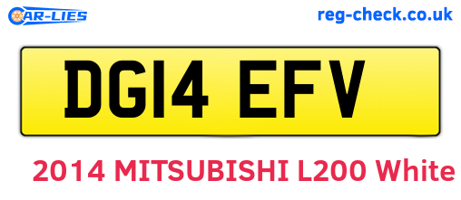 DG14EFV are the vehicle registration plates.
