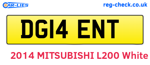 DG14ENT are the vehicle registration plates.