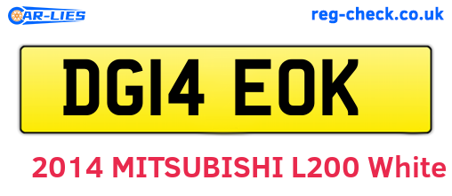 DG14EOK are the vehicle registration plates.